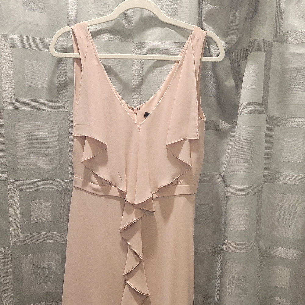 BCBGMaxAzria Pink Ruffled Asymmetrical Sundress